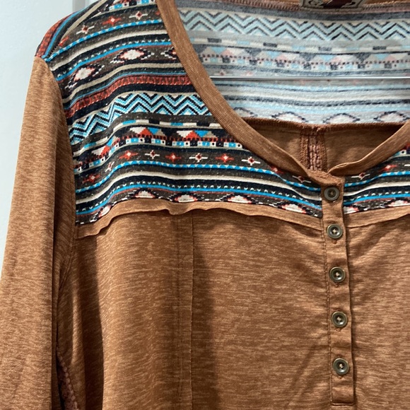 Cowgirl up Western long sleeve Aztec print XXL two flaws - Picture 6 of 14